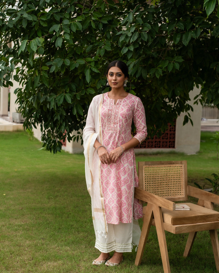 Baby Pink Aline Kurta For Women's