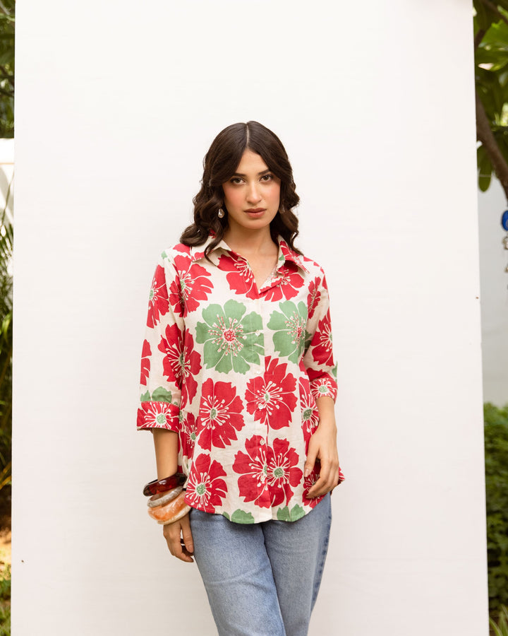 Multicolor Cotton Flex Shirt For Women's
