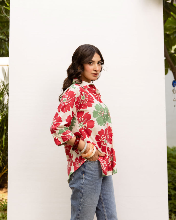 Multicolor Cotton Flex Shirt For Women's