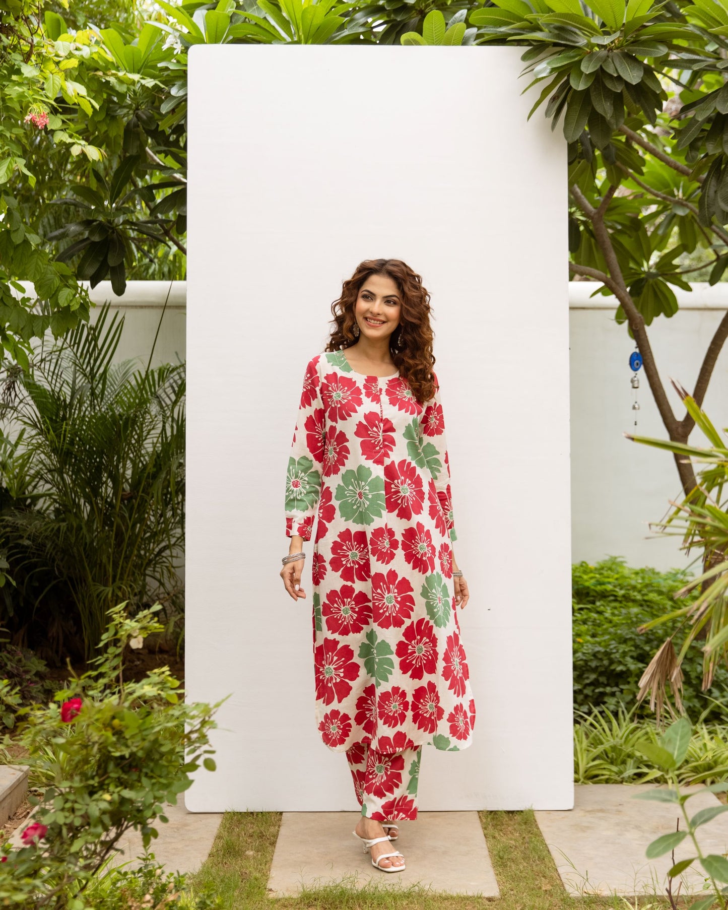 Multicolor Cotton Flex Kurta Pant Set For Women's