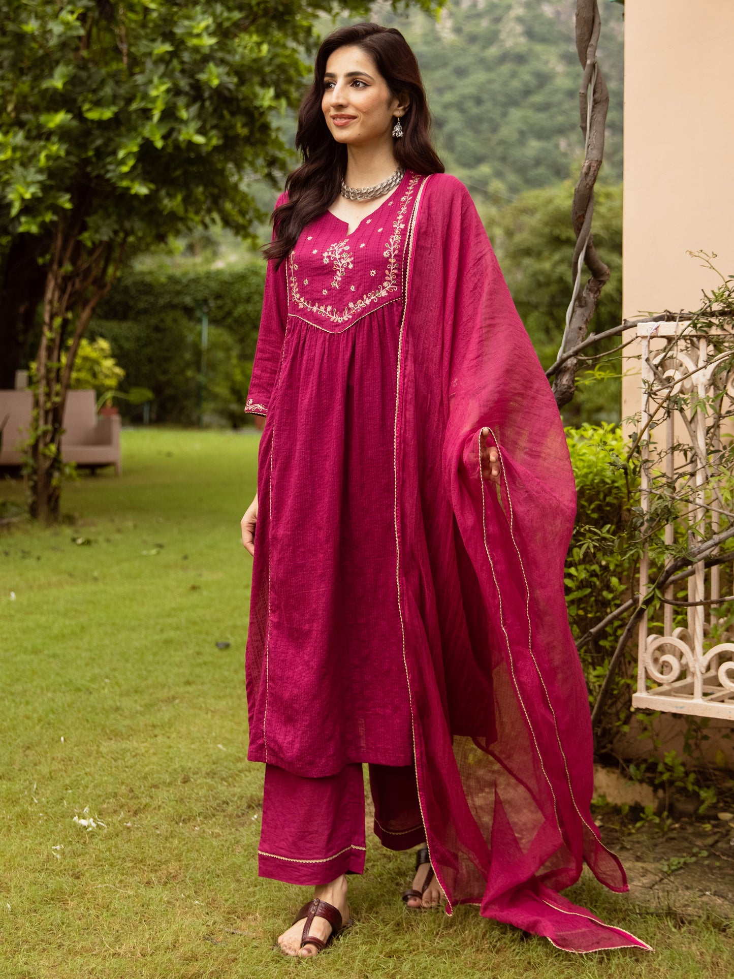 Falsa Cotton Dobby Complete Suit Set For Women's