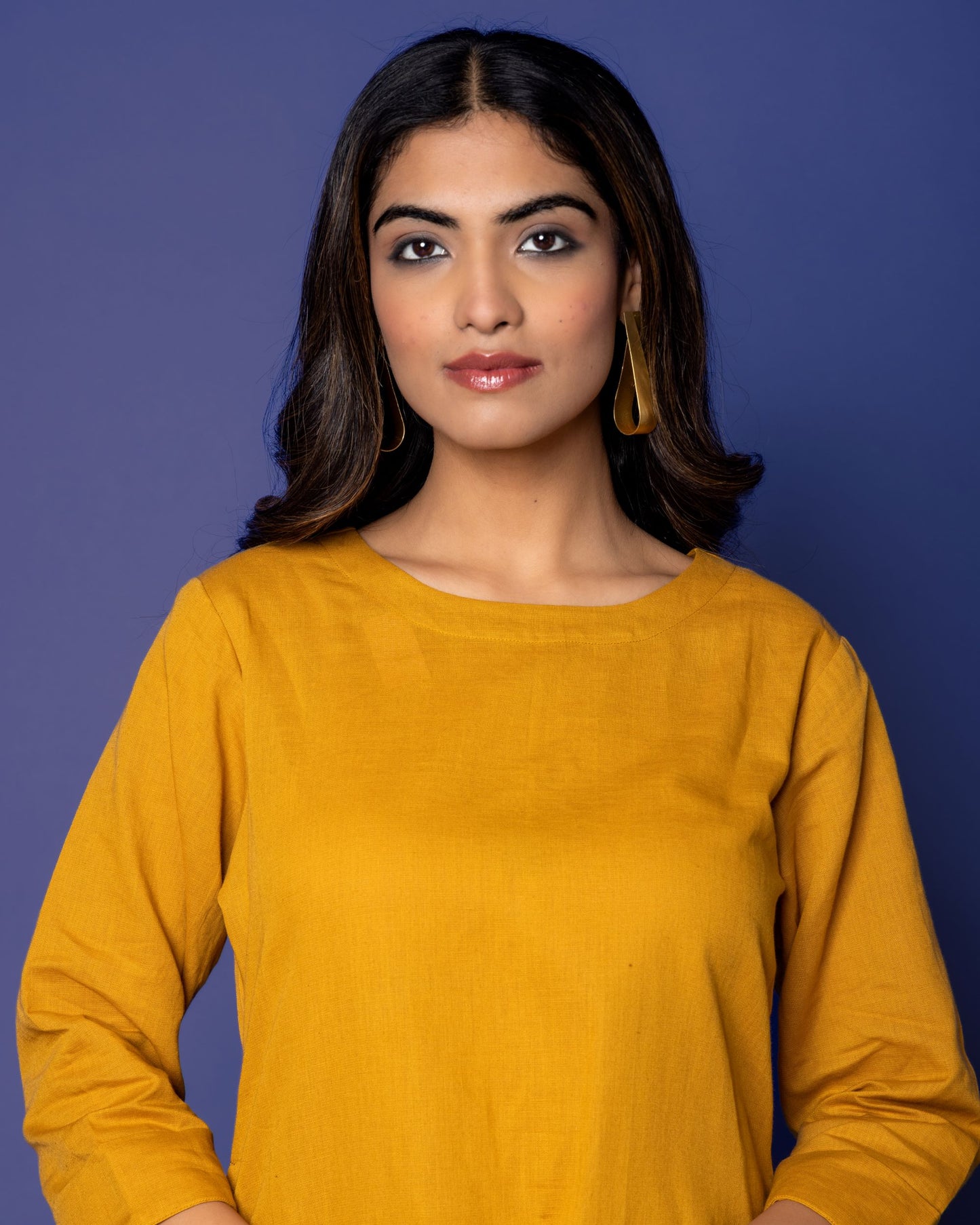 MUSTARD COTTON LINEN DUPATTA ALL OVER PRINTED FULL SET