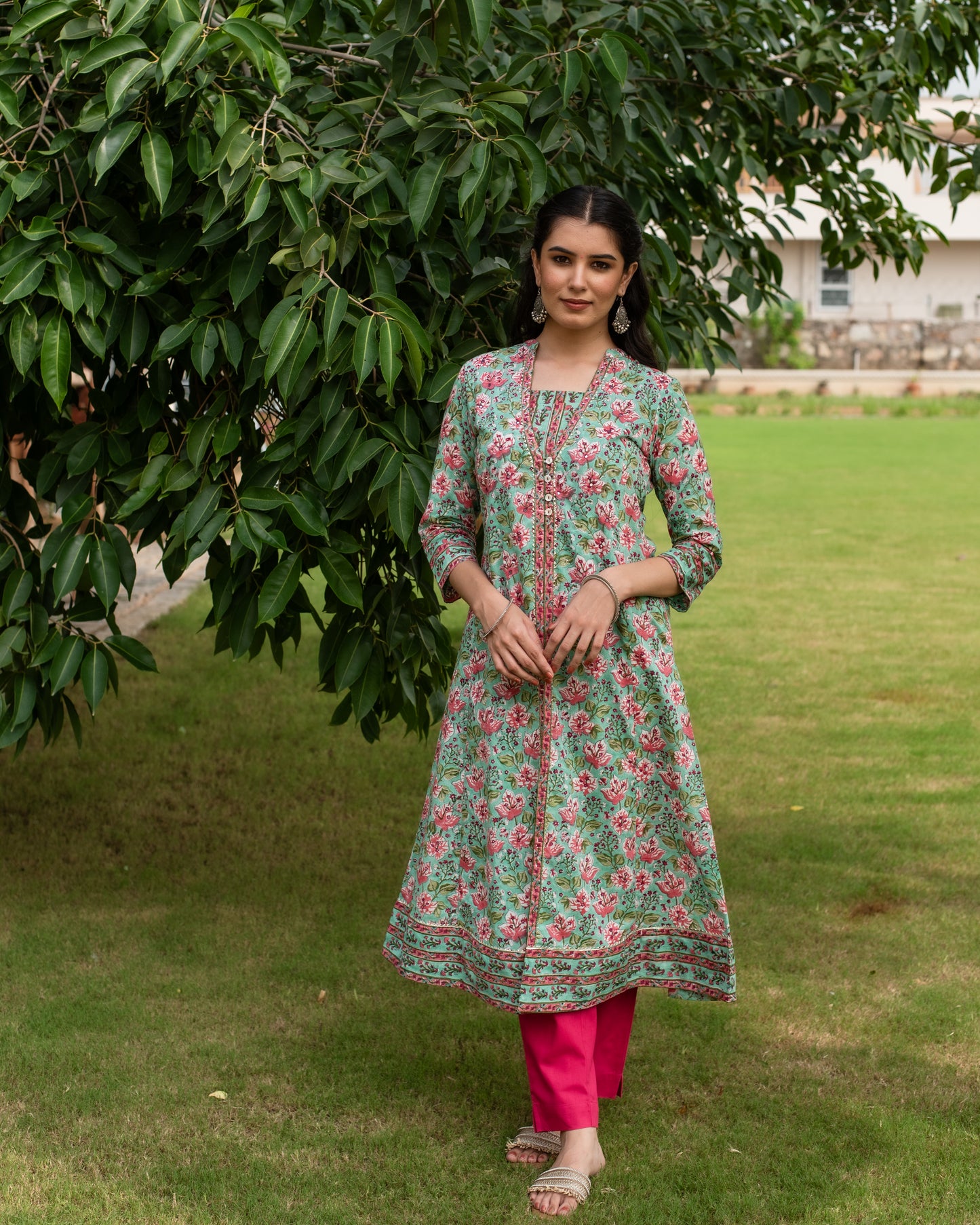 Rama Green A-Line Kurta