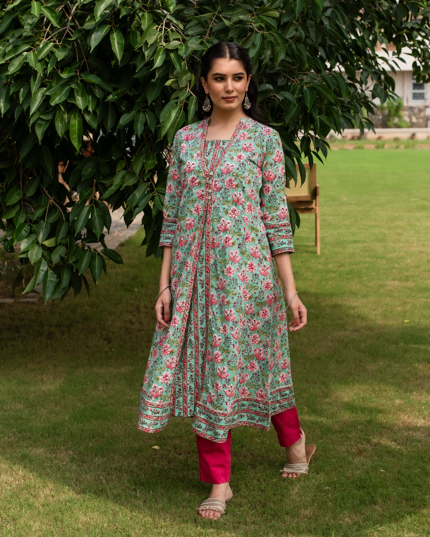 Rama Green A-Line Kurta