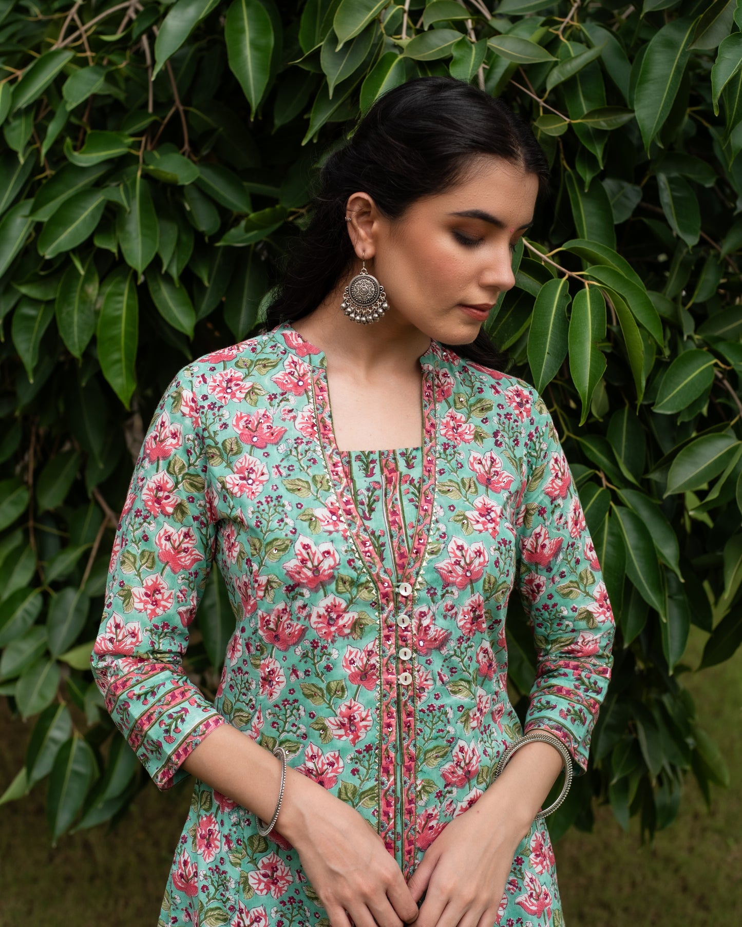 Rama Green A-Line Kurta