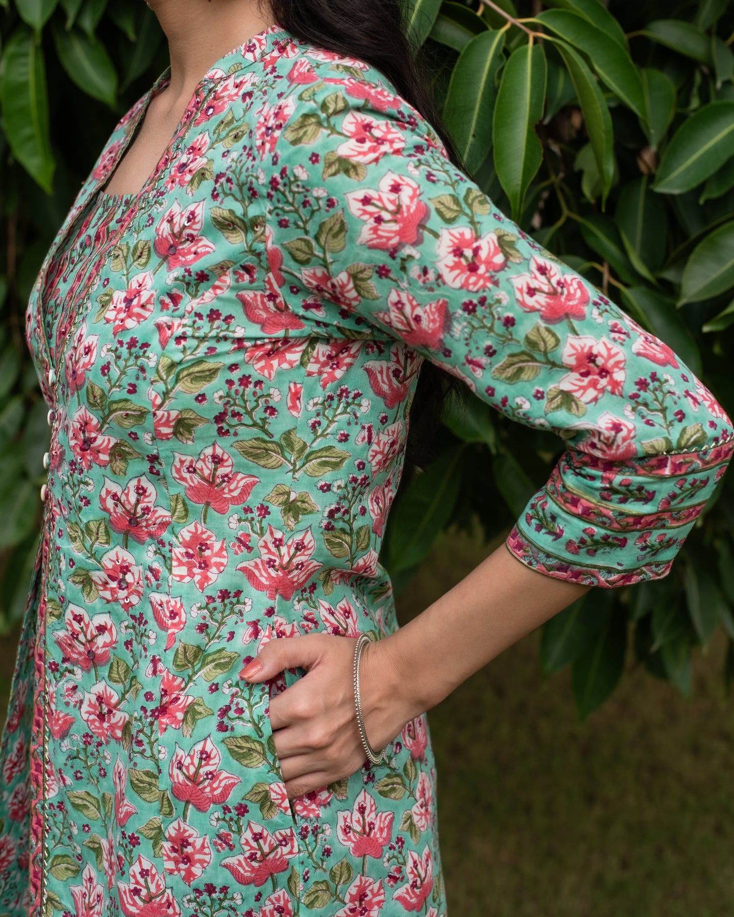 Rama Green A-Line Kurta