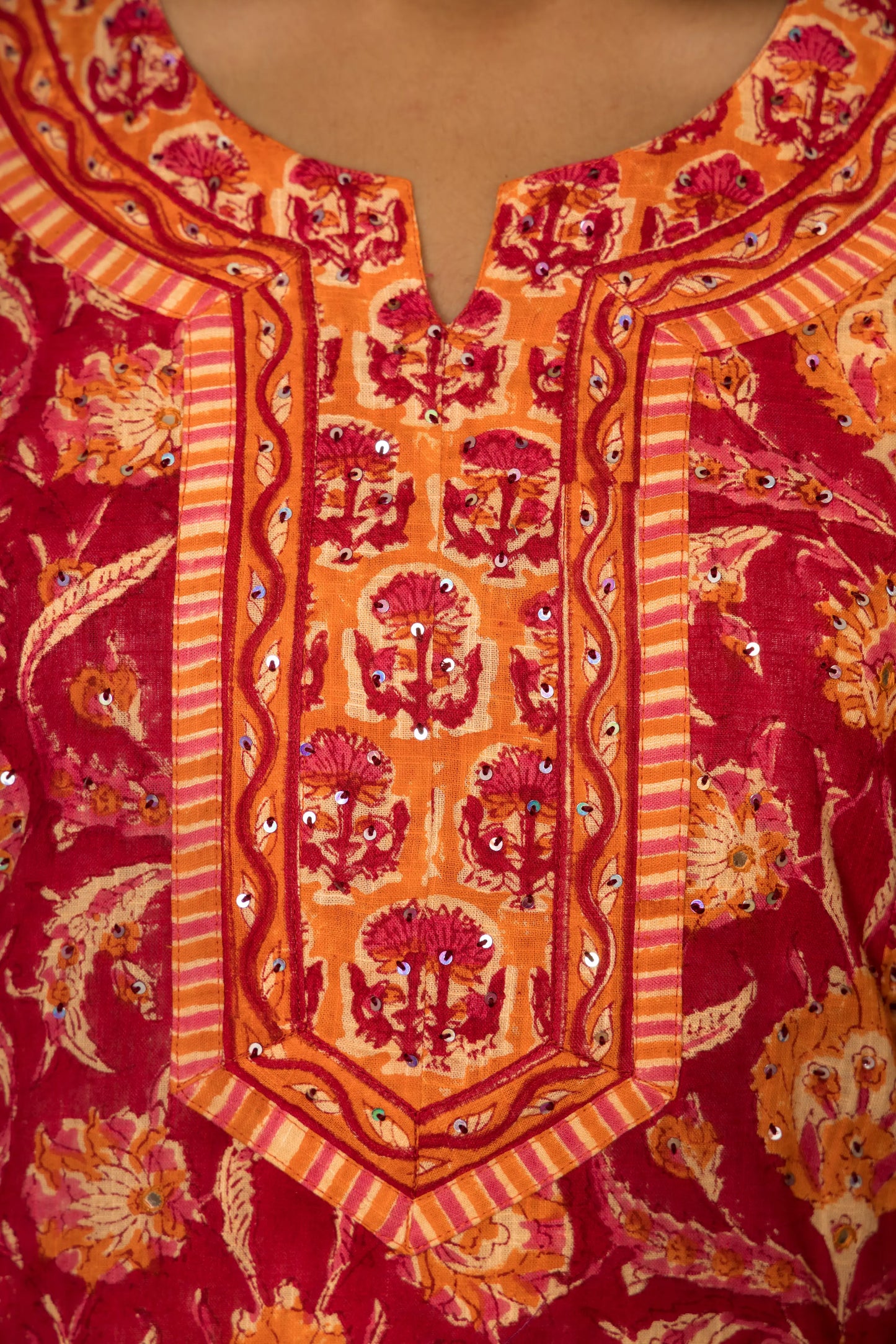 Falsa Cotton Handblock Printed Kurta Dupatta Set For Women's