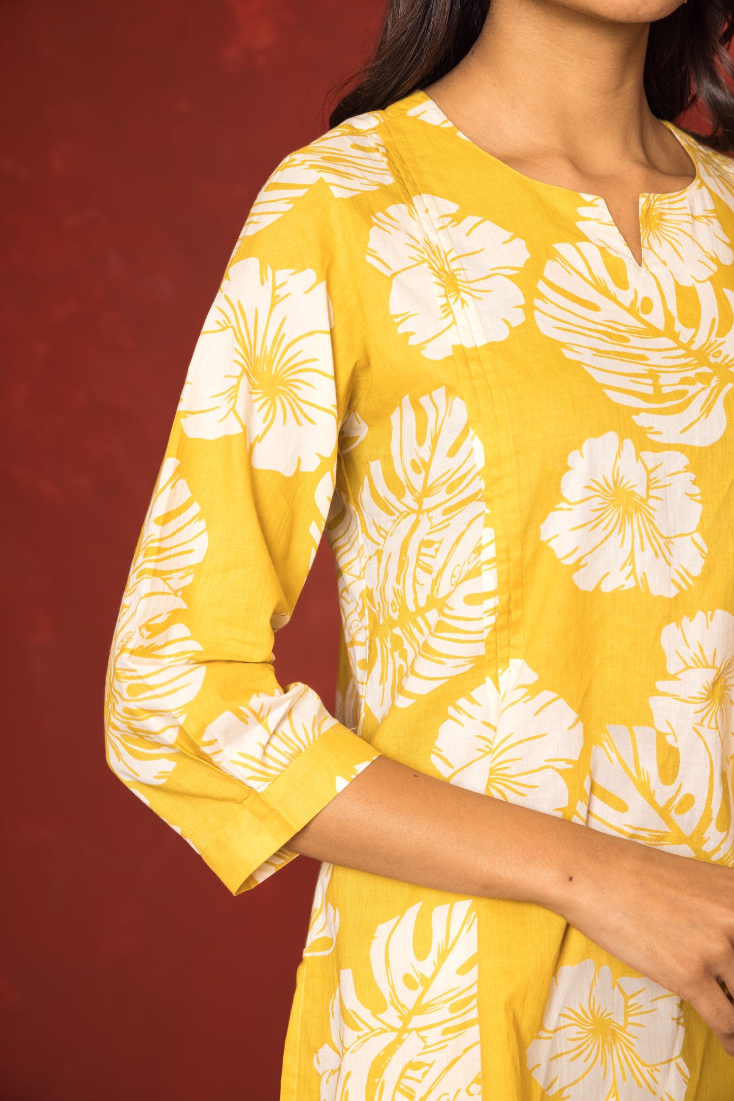 Yellow Cotton Co-Ord Set For Women's
