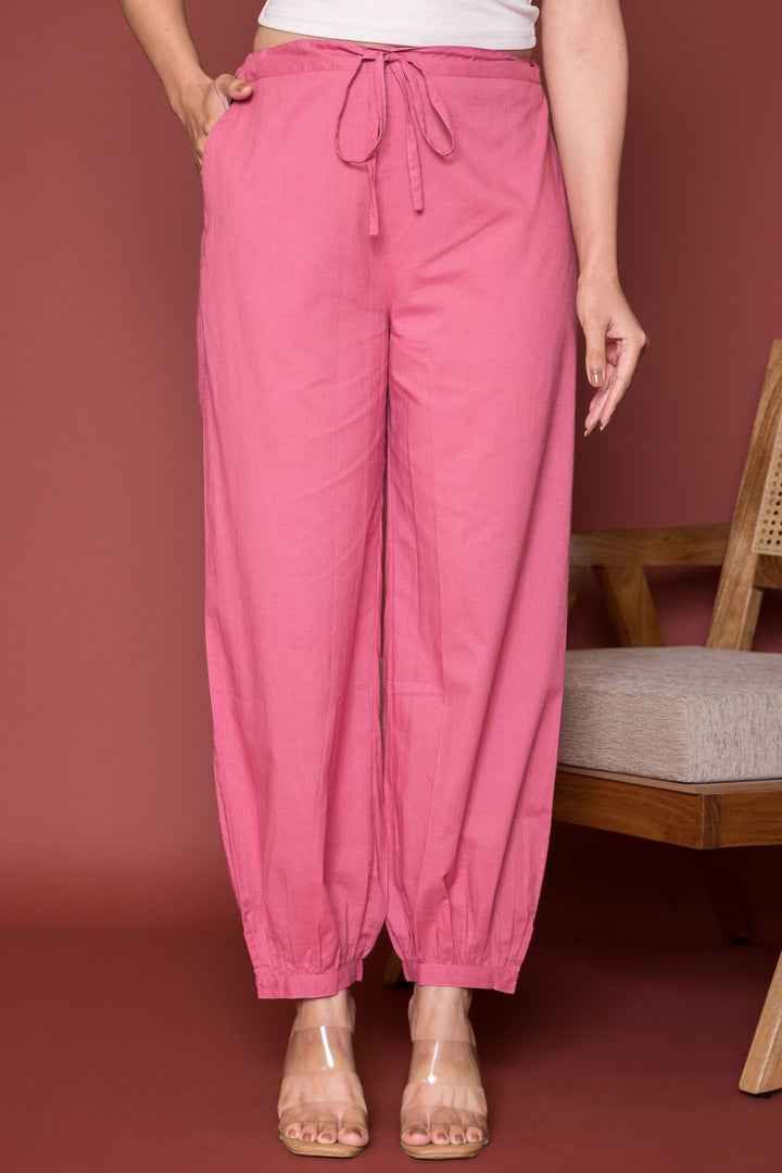 Light Pink Cotton Dhoti For Women's