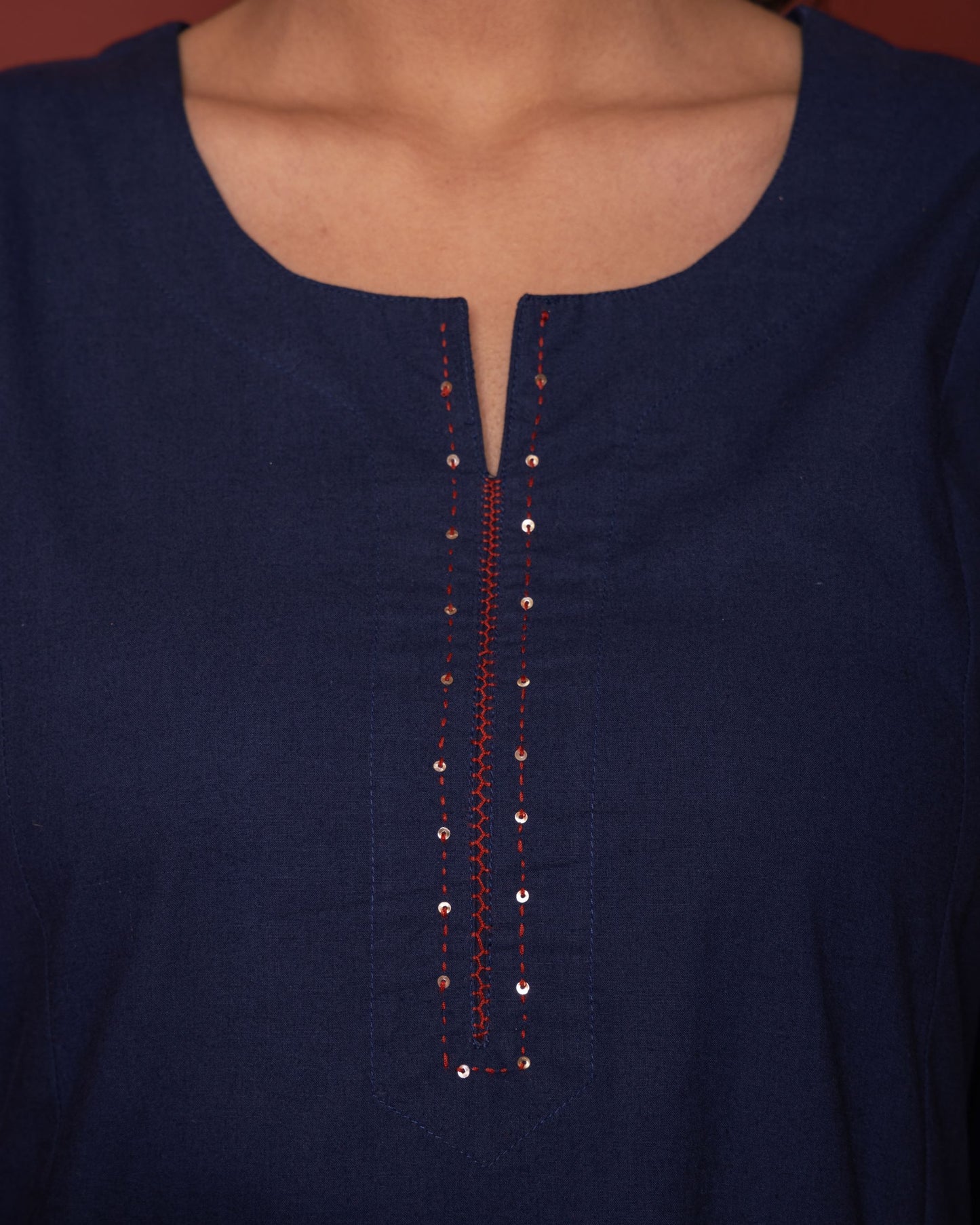 BLUE KURTA-HANDLOOM COTTON & DUPATTA-KOTA DORIYA FULL SET