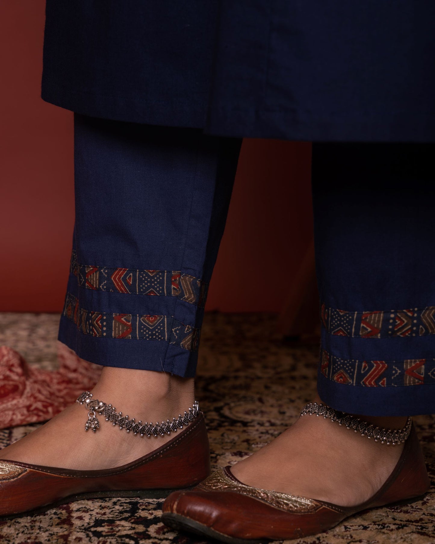 BLUE KURTA-HANDLOOM COTTON & DUPATTA-KOTA DORIYA FULL SET