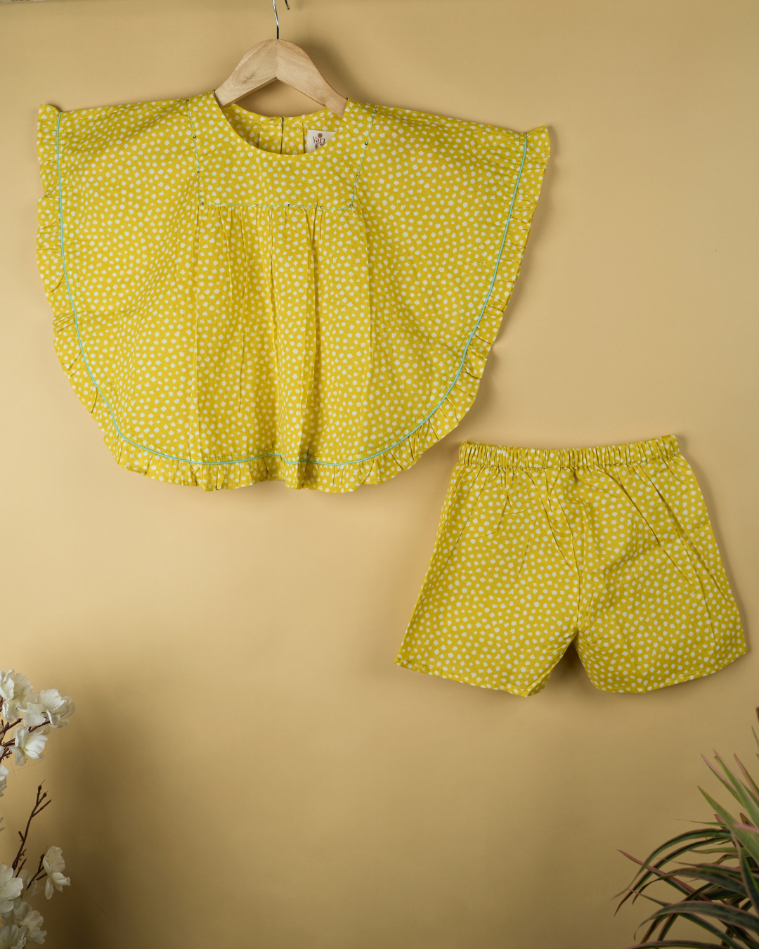 Yellow Cotton Top & Short Set
