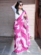 Magenta Tie & Dye Saree