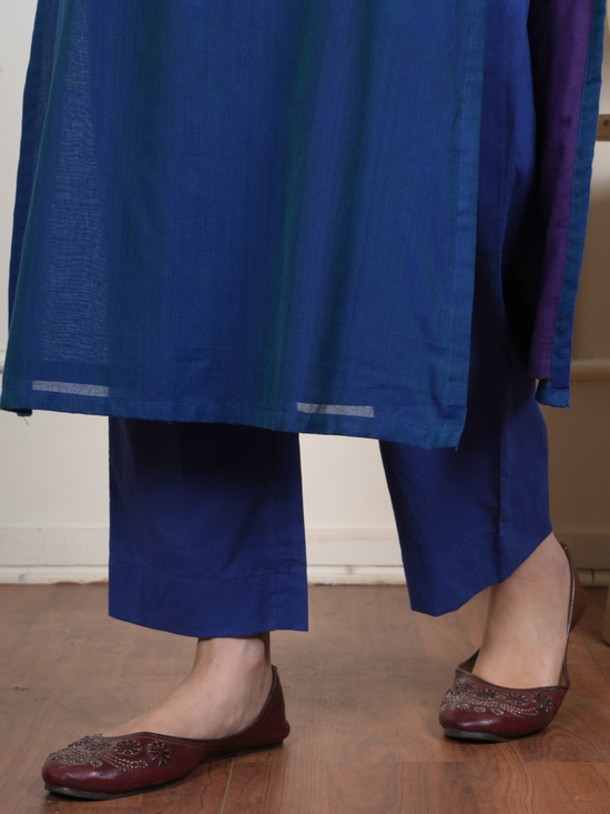 Blue South Handloom Complete Suit Set For Women's