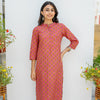 Pink Cotton Printed Kurta For Women's