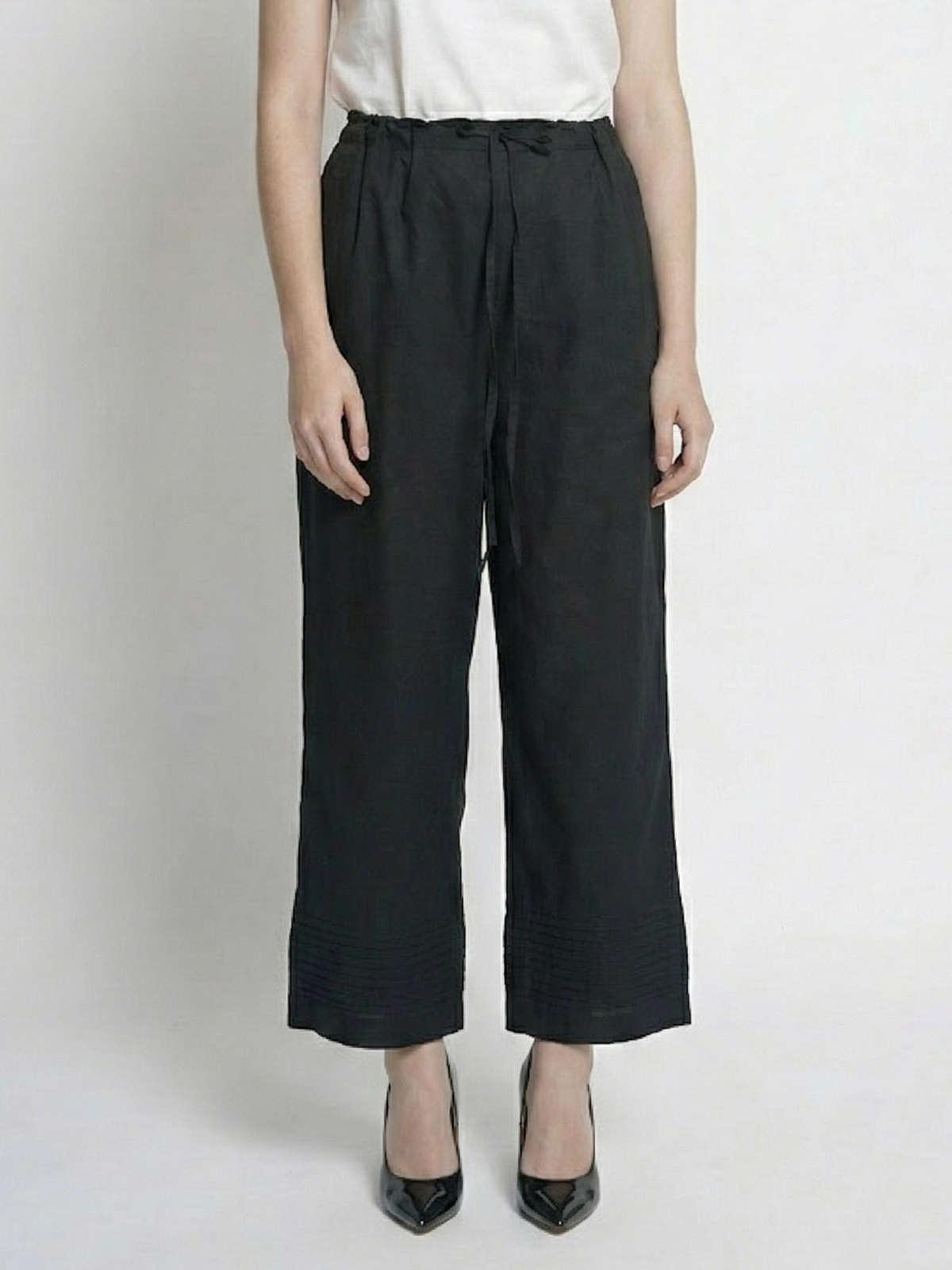 Black Cotton Palazzo For Women's