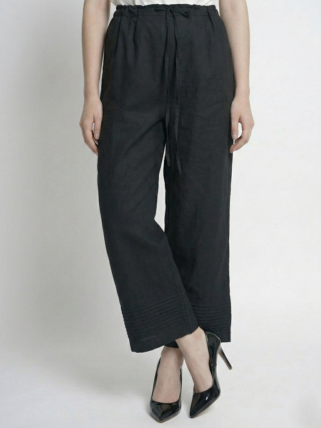 Black Cotton Palazzo For Women's