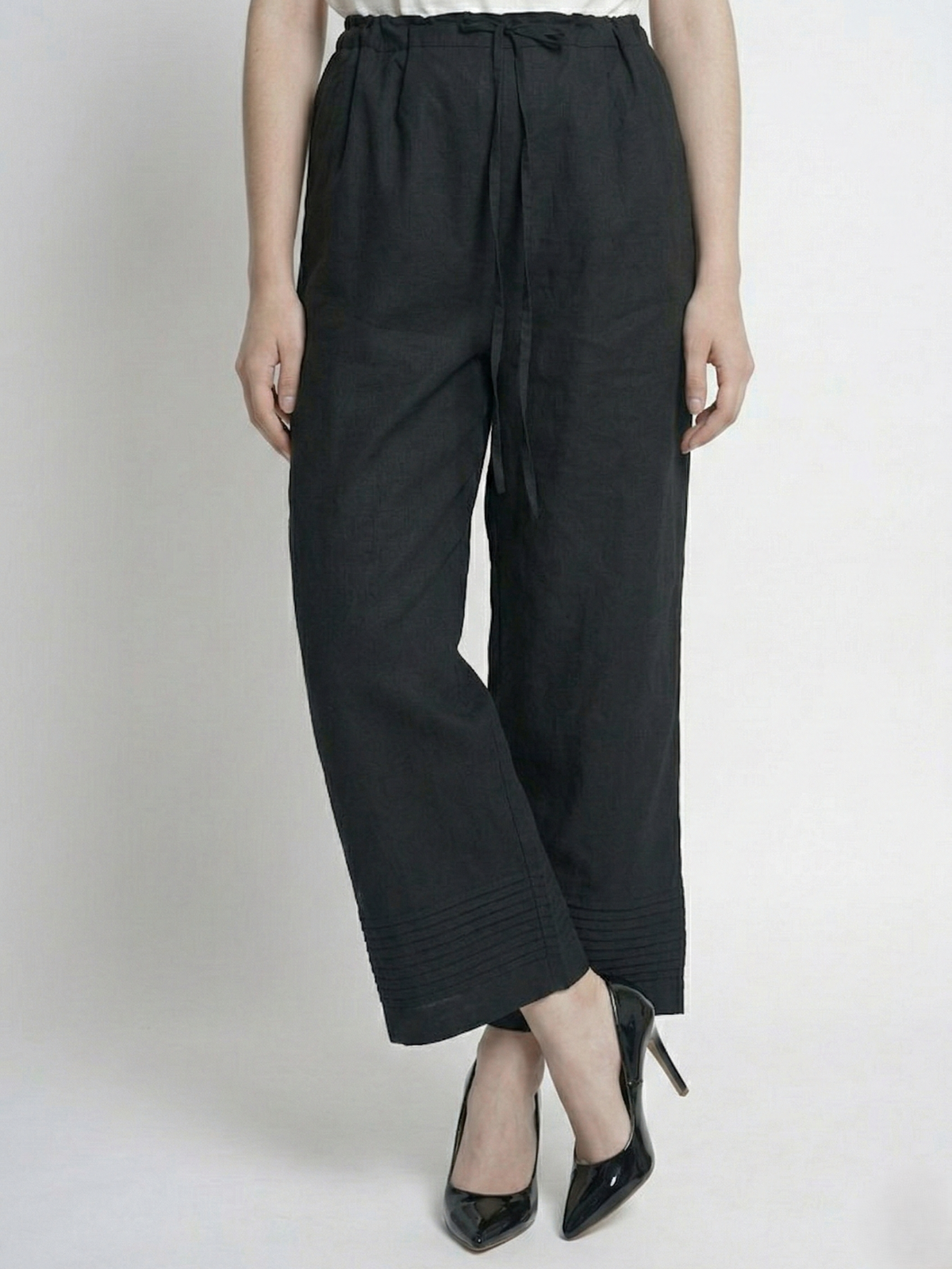 Black Cotton Palazzo For Women's