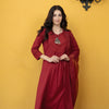 Maroon Cotton Dobby Complete Suit Set For Women's