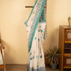 Cream  Chanderi Block Printed Saree