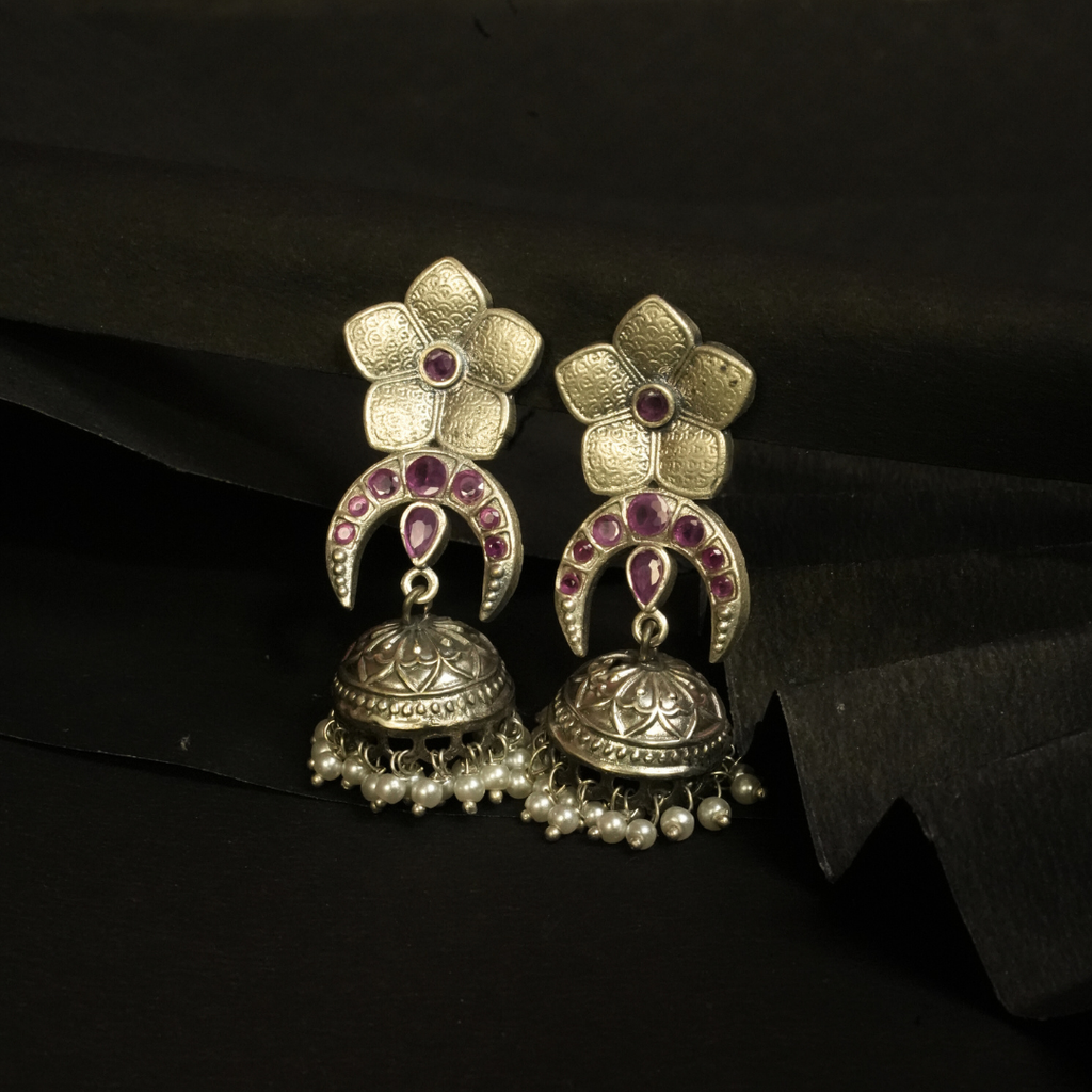 Moon Bloom Jhumka Earrings