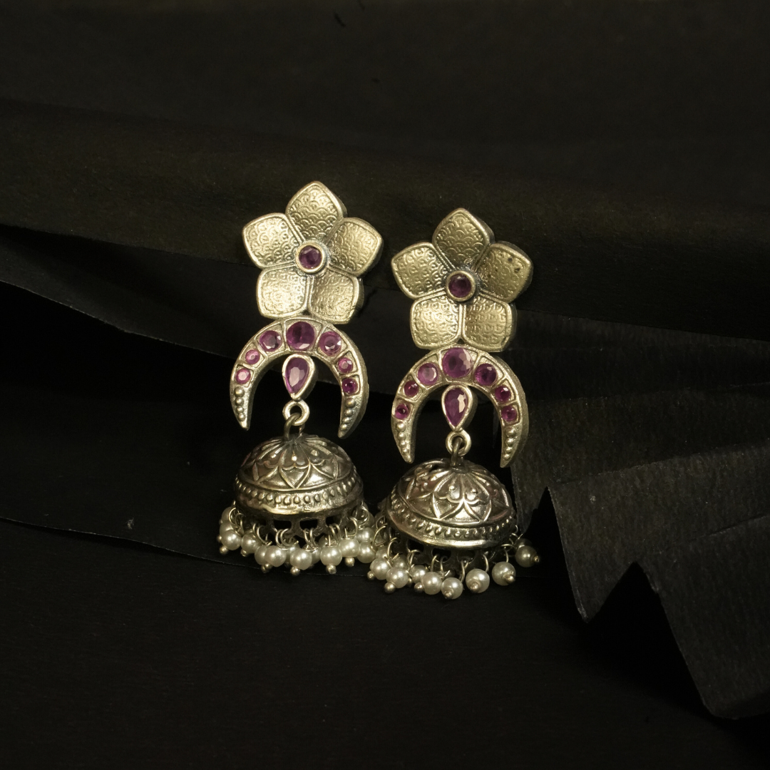 Moon Bloom Jhumka Earrings