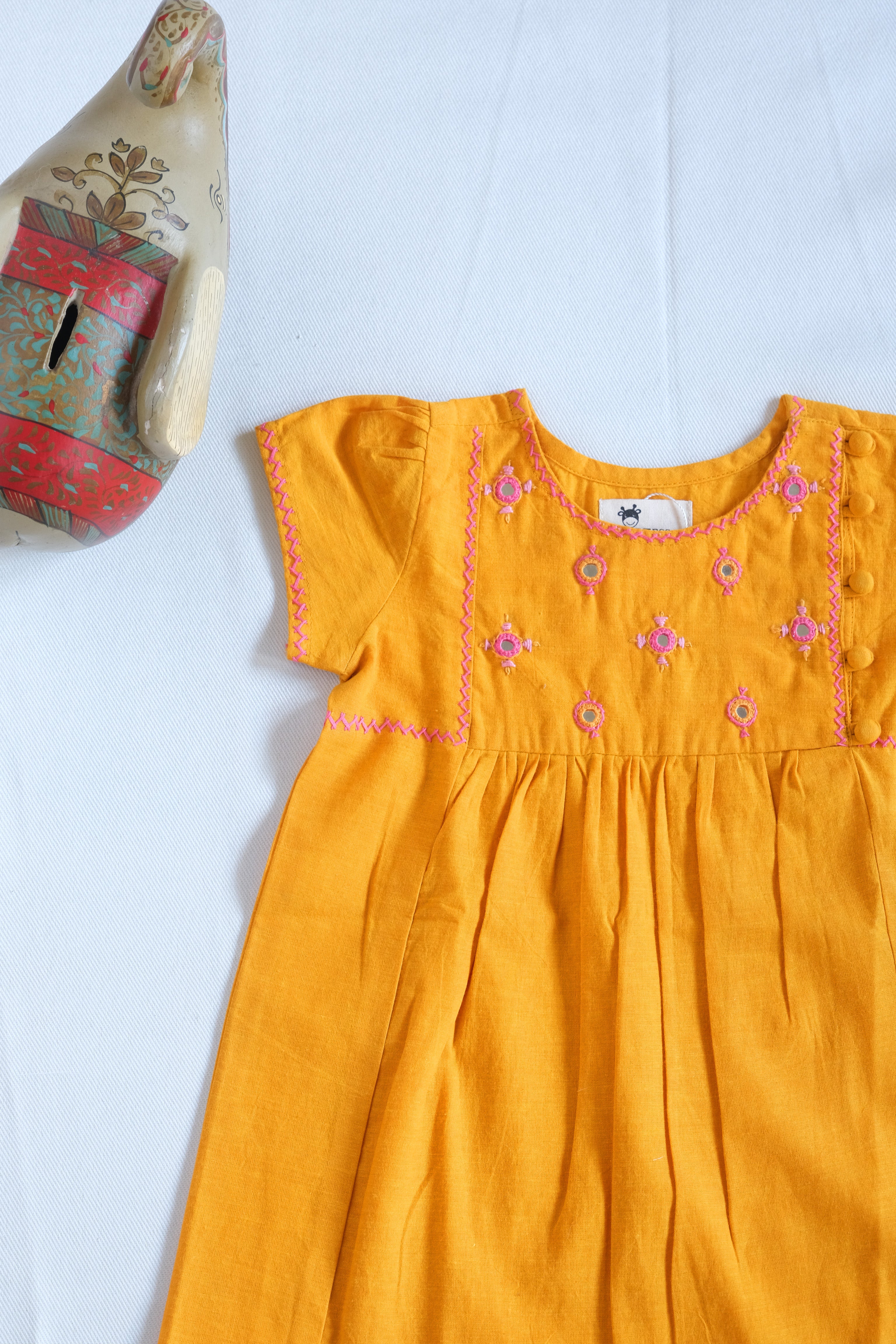 Mustard Yellow Frock- Kids Frocks online