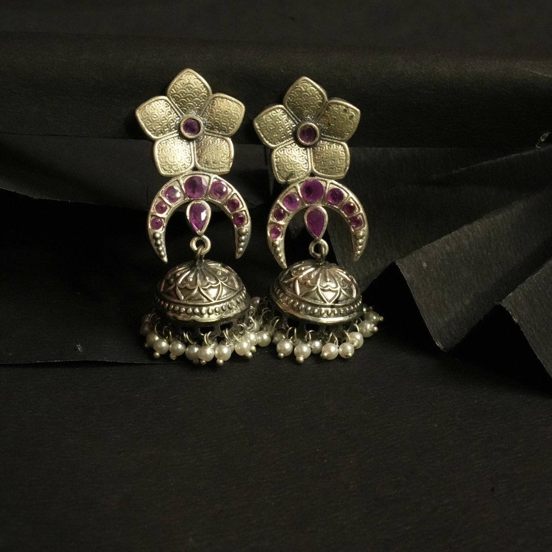 Moon Bloom Jhumka Earrings