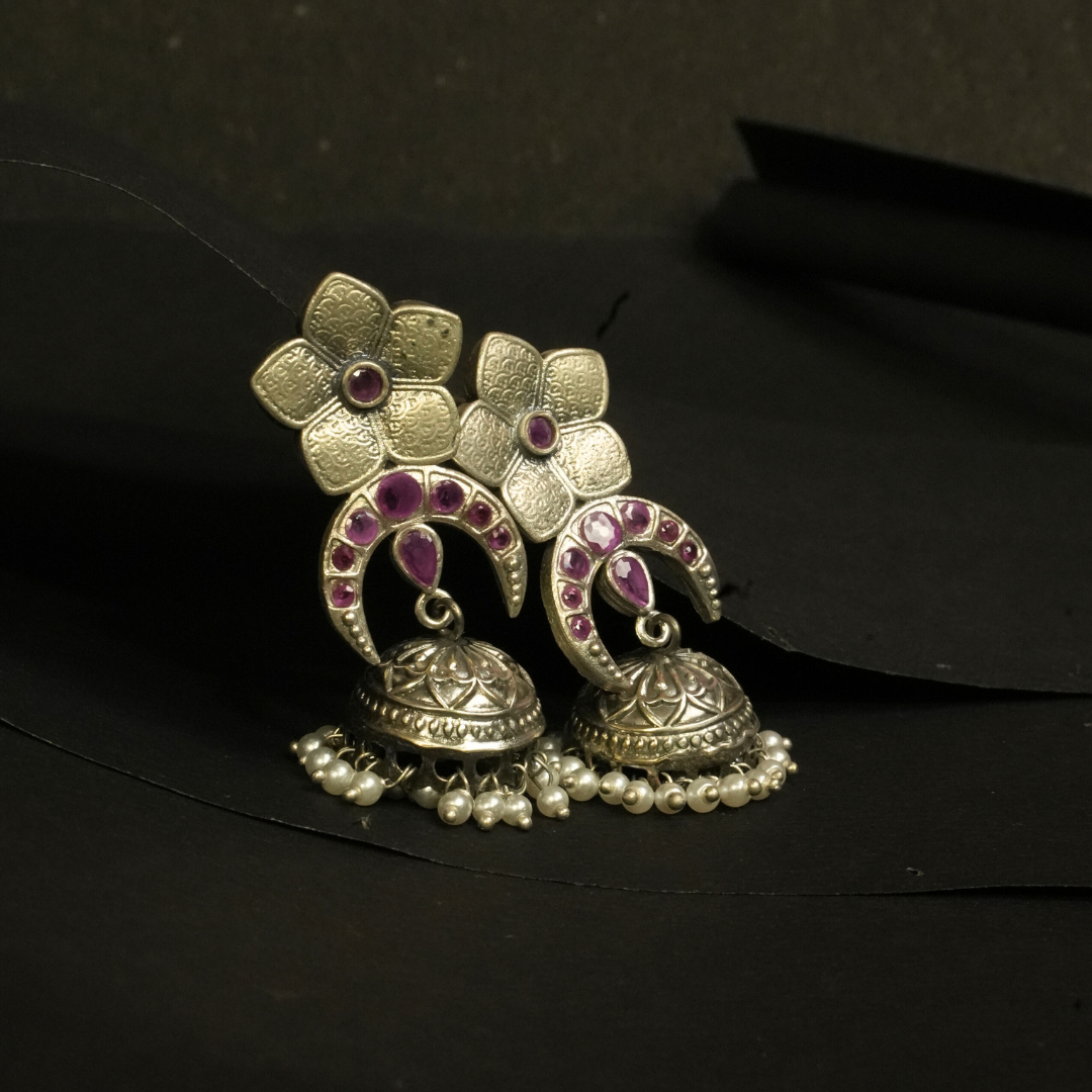 Moon Bloom Jhumka Earrings