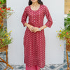 Onion Pink Cotton Booti Print Kurta For Women's