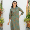Green Printed Cotton Kurta For Women's