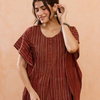 Rust Maroon Kaftan Short Top