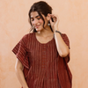 Rust Maroon Kaftan Short Top