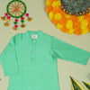 Green Banarasi Kurta For Boys