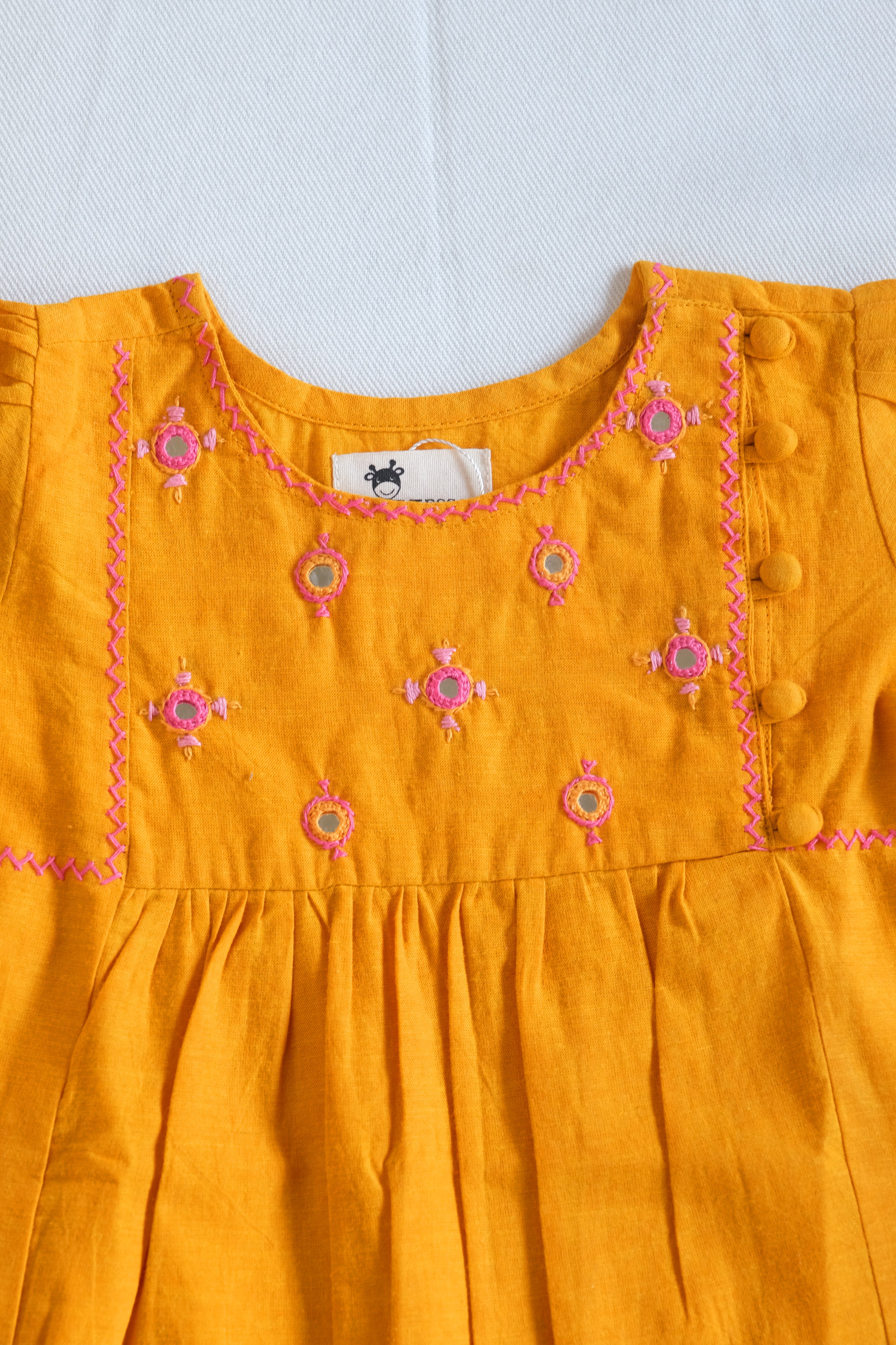 Mustard Yellow Frock- Kids Frocks online