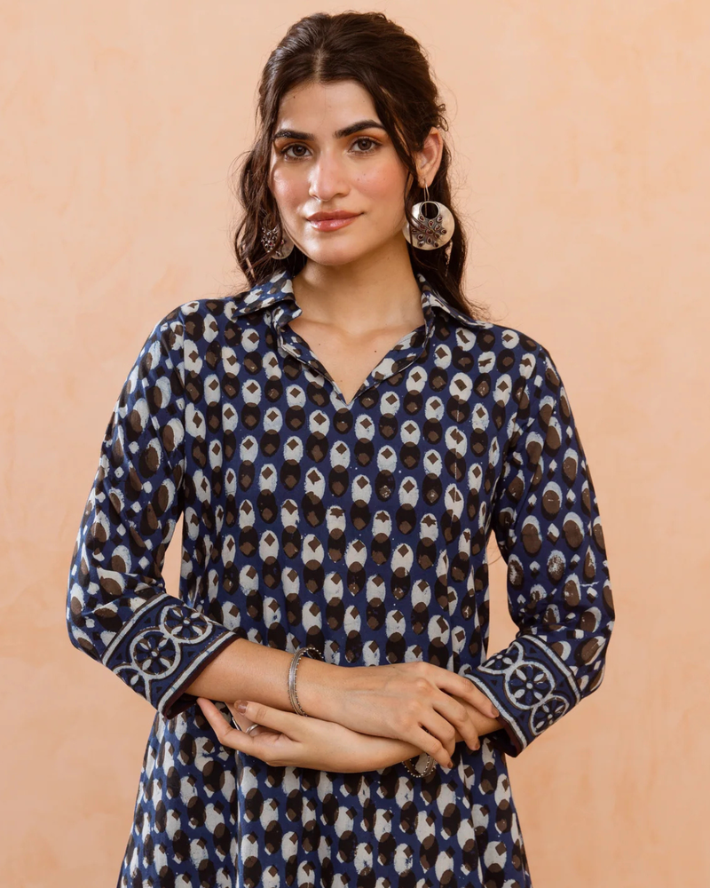 Indigo Kurta(Pant Not Included)
