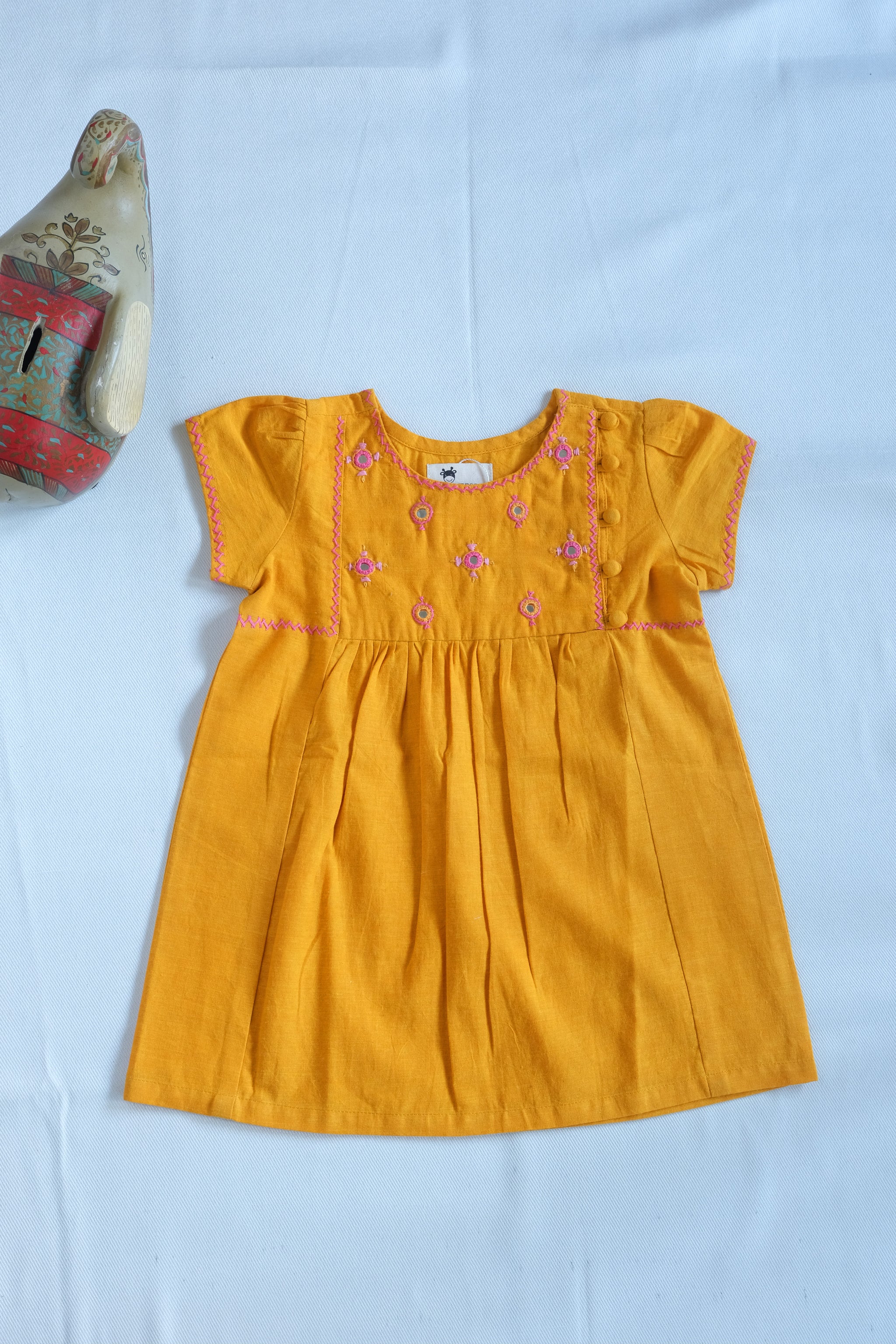 Mustard Yellow Frock- Kids Frocks online