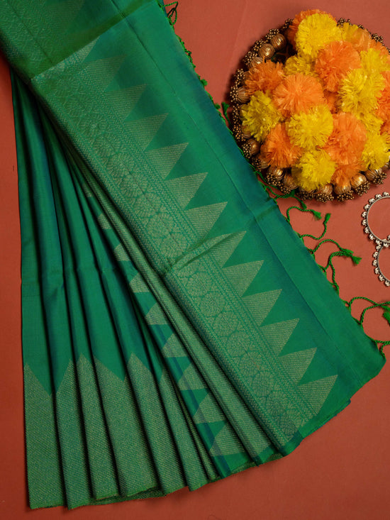 Green Colour Pure Silk Zari Work Saree