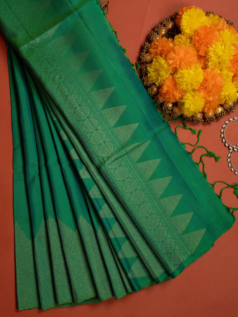 Green Colour Pure Silk Zari Work Saree
