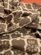 Gray Cotton Block Printed Saree