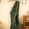 Green Chanderi Block Printed Saree