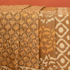 Beige Cotton Block Printed Saree