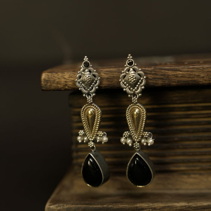 Black Teardrop Heritage Earrings