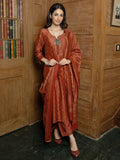 Rust Chanderi Complete Suit Set For Women's