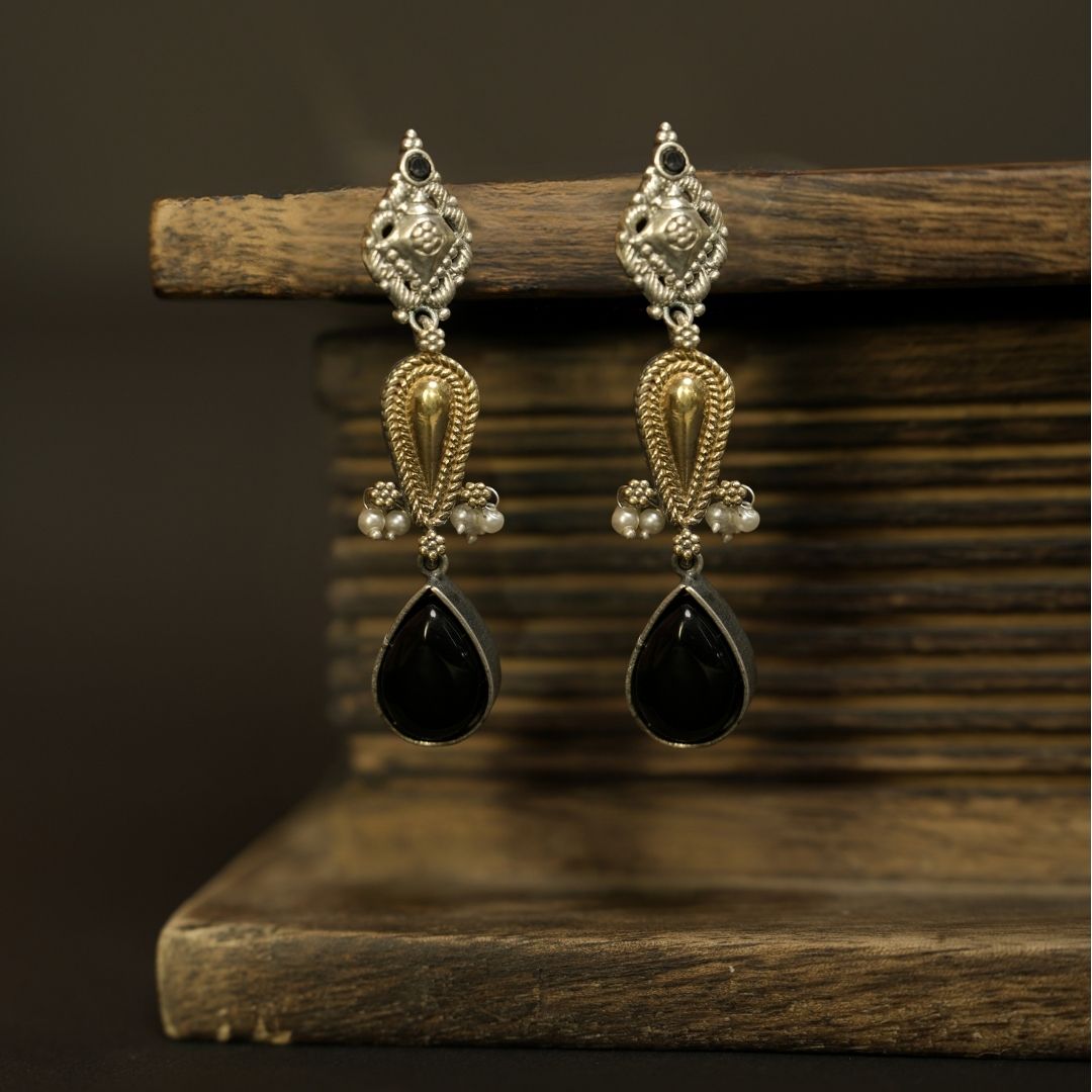 Black Teardrop Heritage Earrings