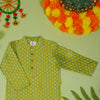 Green Banarasi Kurta For Boys