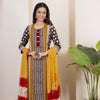 Black Cotton Handblock Print Complete Suit Set For Women's