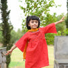 Red Kurta with Mustard Salwar and Dupatta