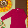 Magenta Cotton Kurta For Boys