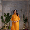 MUSTURD COTTON ROUND NECK KURTA PANT WITH KOTA DORIYA DUPATTA